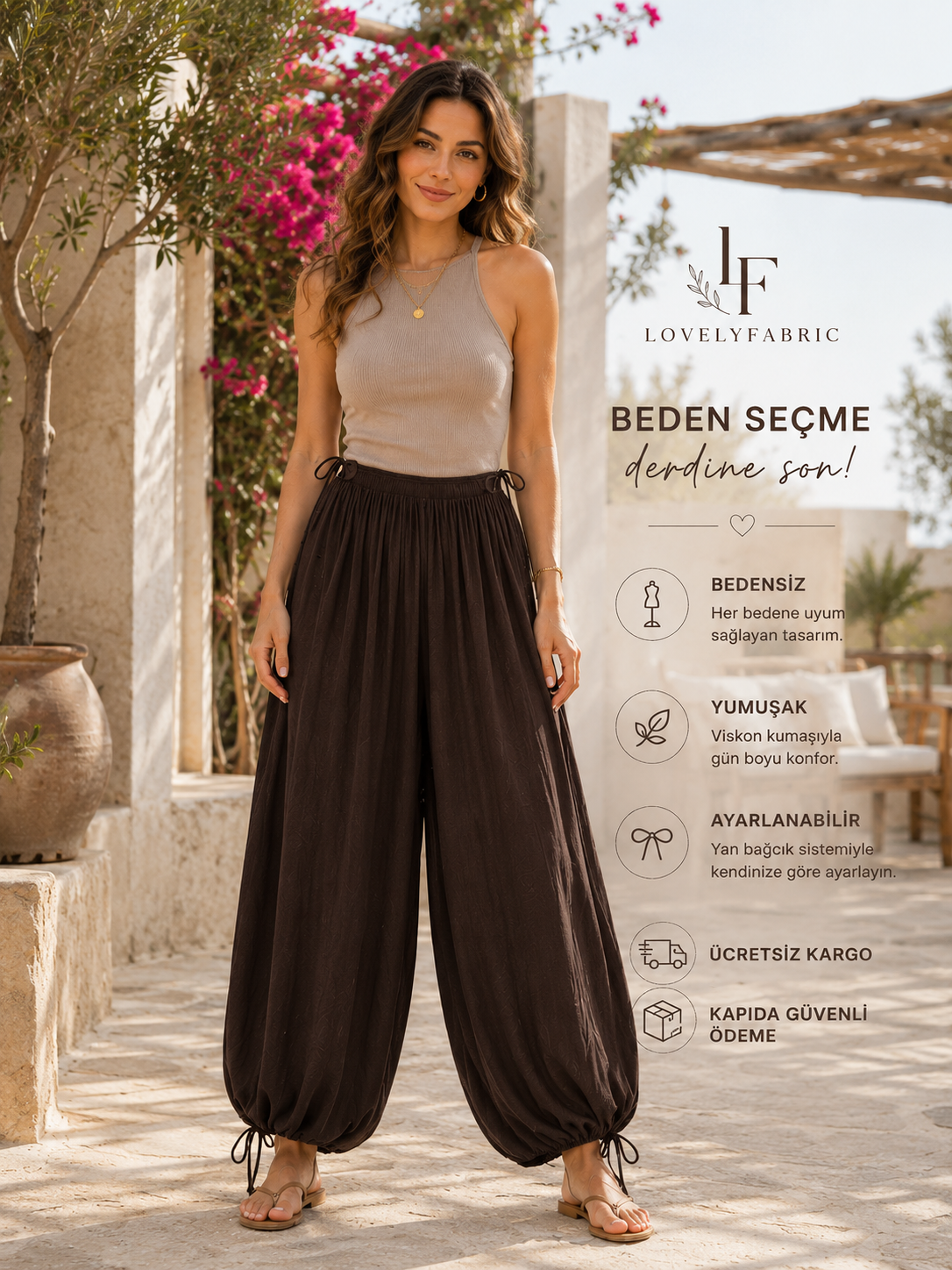 Flow Pants shown in a relaxed wide-leg drape, front view